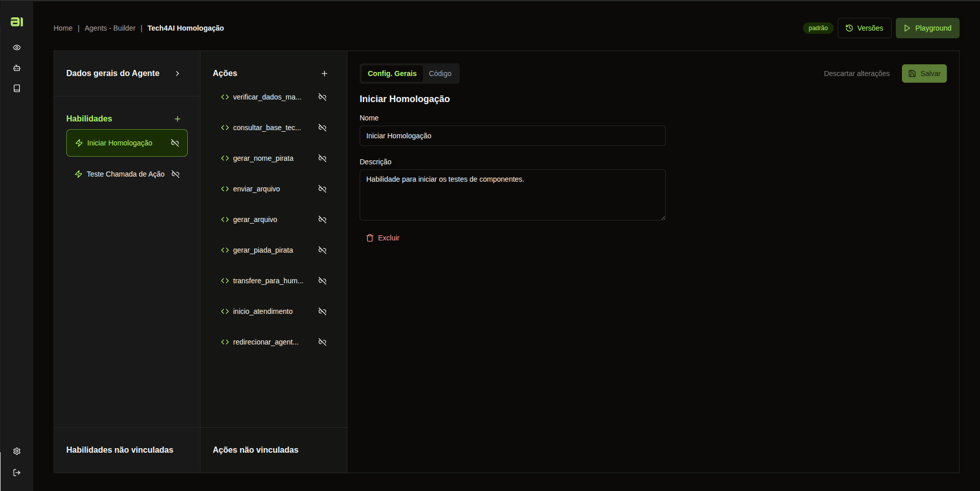 Configuração de Habilidade